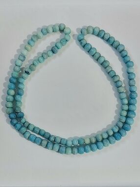 Vintage strand of natural blue gemstone beads 16 Inch - Womens Jewelry